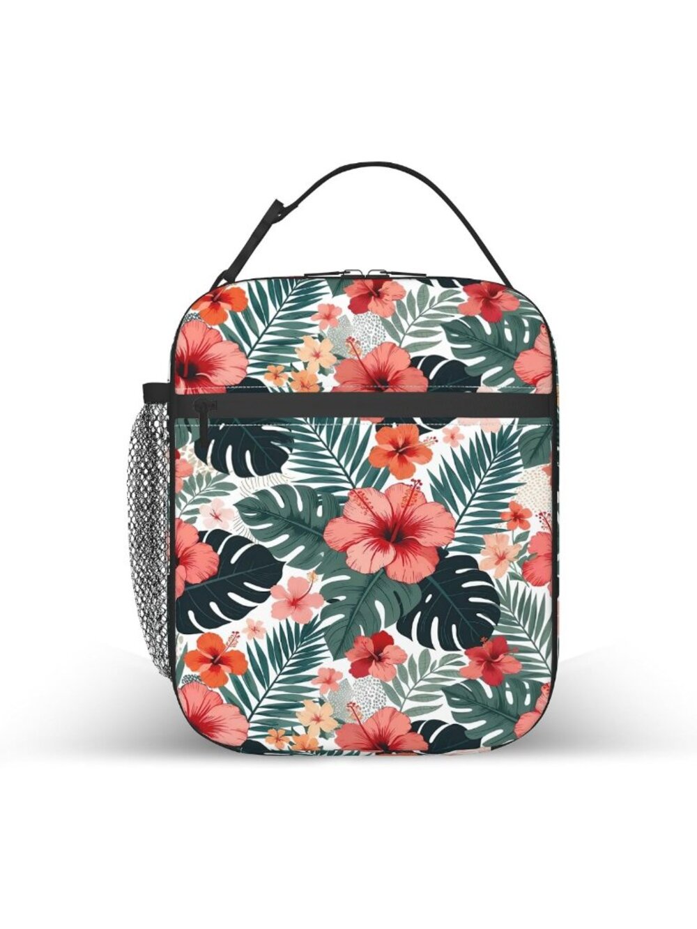 Insulated Tropical Hibiscus Kids Lunch Bag | Reusable Leakproof Cooler Tote for
